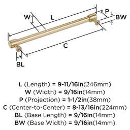 224mm Faircrest Cabinet Pull, Golden Champagne Alt 1 - Image