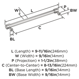 224mm Faircrest Cabinet Pull, Satin Nickel Alt 1 - Image