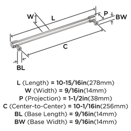 256mm Faircrest Cabinet Pull, Satin Nickel Alt 1 - Image