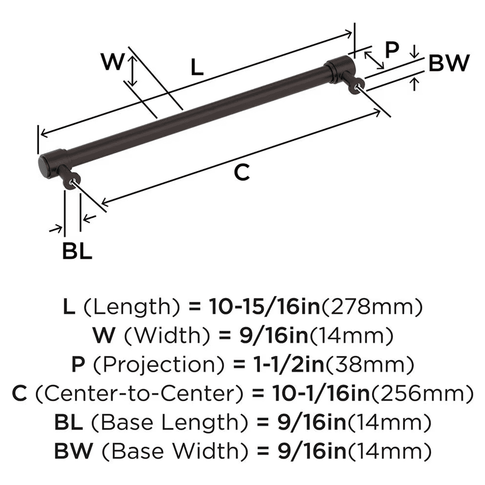256mm Faircrest Cabinet Pull, Oil-Rubbed Bronze Alt 1 - Image