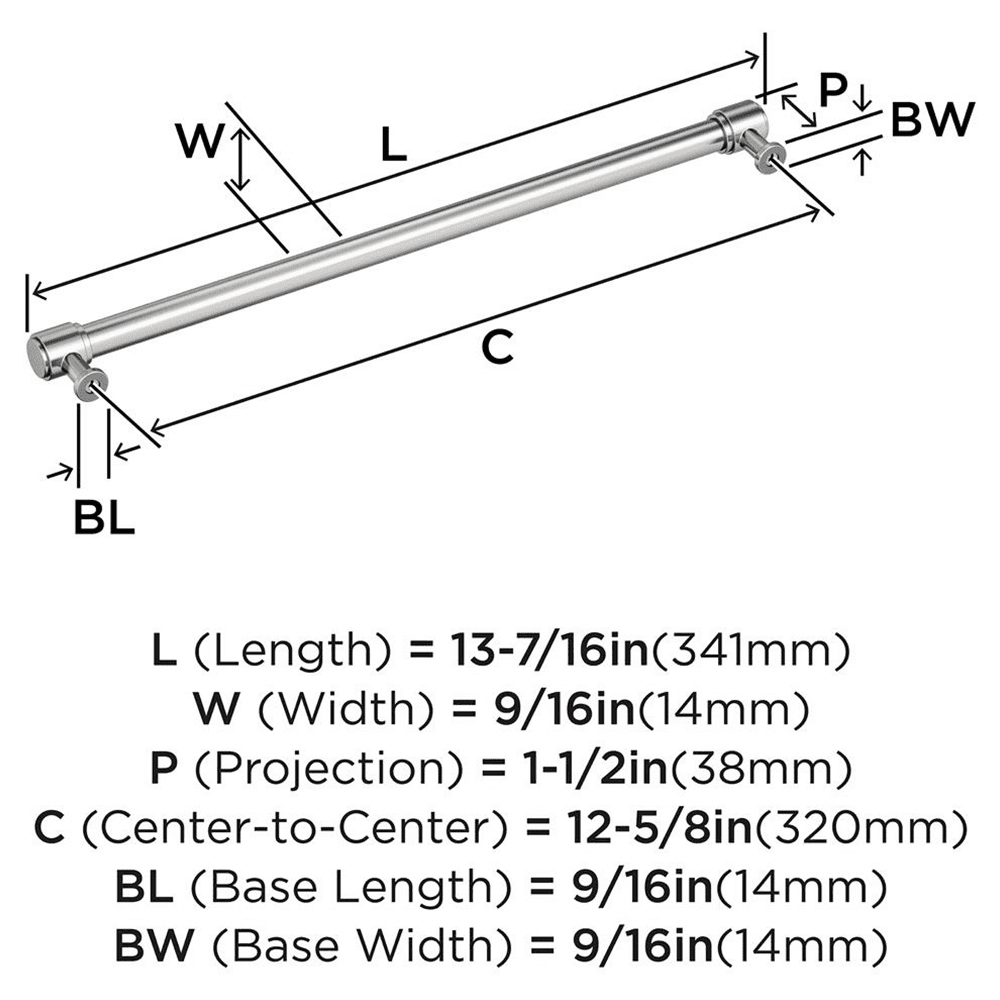 320mm Faircrest Cabinet Pull, Polished Chrome Alt 1 - Image