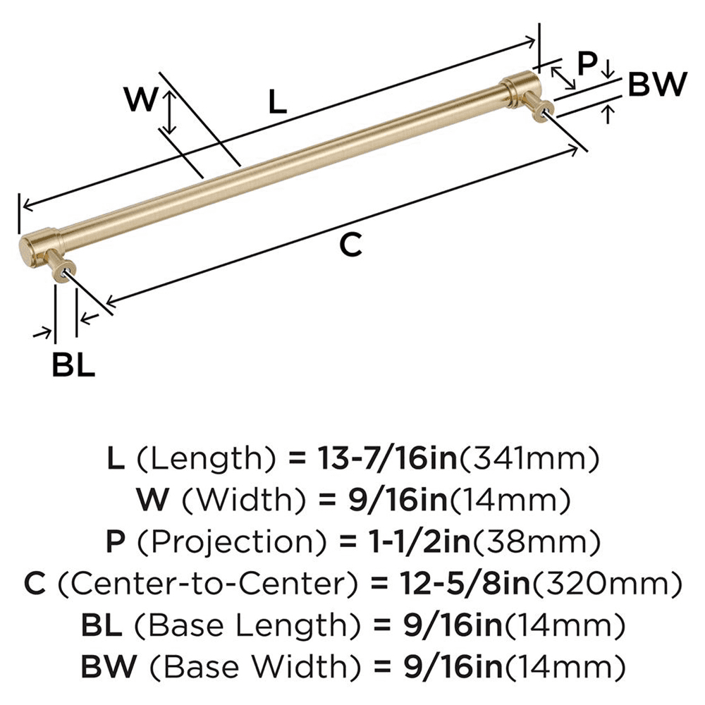320mm Faircrest Cabinet Pull, Golden Champagne Alt 1 - Image