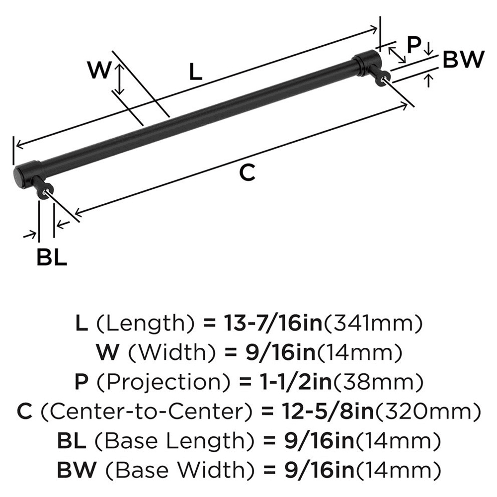 320mm Faircrest Cabinet Pull, Matte Black Alt 1 - Image
