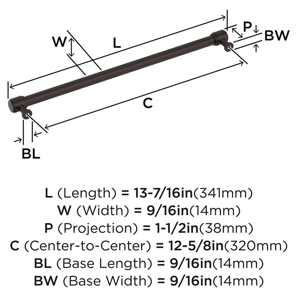 320mm Faircrest Cabinet Pull, Oil-Rubbed Bronze Alt 1 - Image