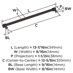 320mm Faircrest Cabinet Pull, Oil-Rubbed Bronze Alt 1 - Image