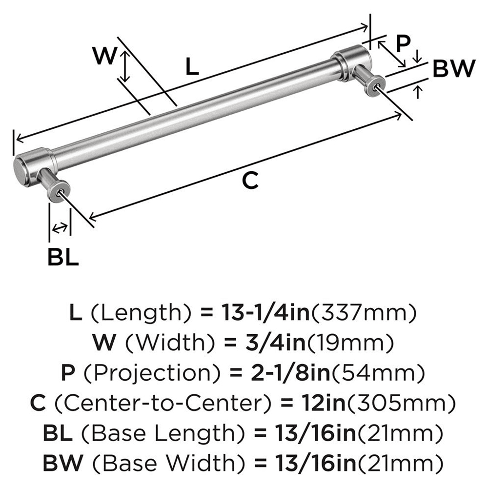305mm Faircrest Appliance Pull, Polished Chrome Alt 1 - Image