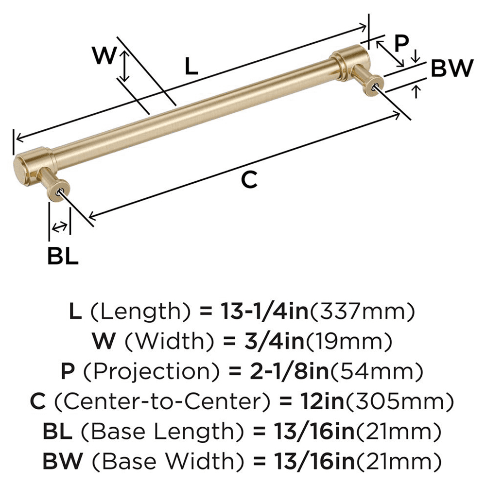 305mm Faircrest Appliance Pull, Golden Champagne Alt 1 - Image