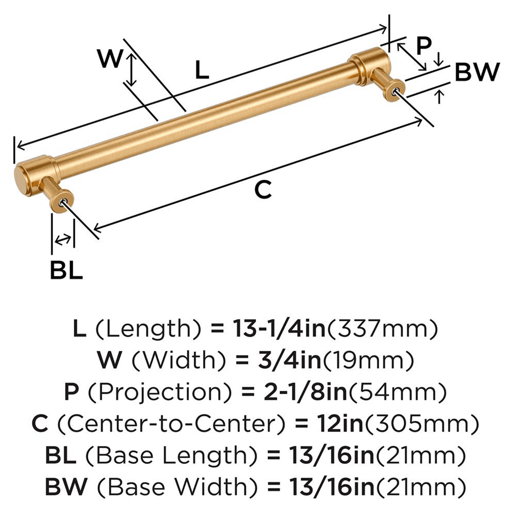 305mm Faircrest Appliance Pull, Champagne Bronze Alt 1 - Image