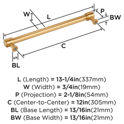 305mm Faircrest Appliance Pull, Champagne Bronze Alt 1 - Image