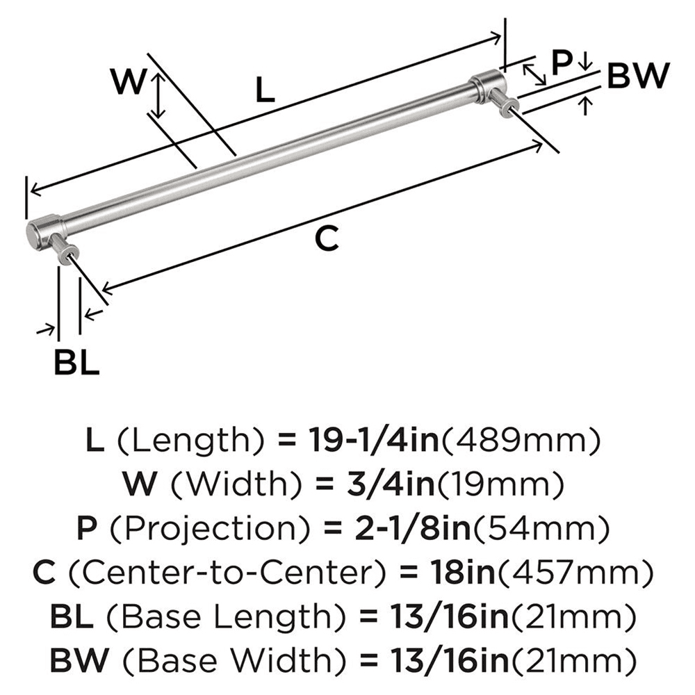 457mm Faircrest Appliance Pull, Satin Nickel Alt 1 - Image
