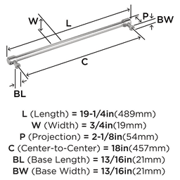 457mm Faircrest Appliance Pull, Satin Nickel Alt 1 - Image