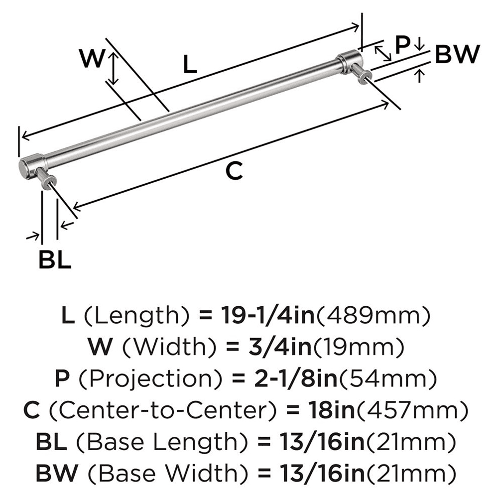 457mm Faircrest Appliance Pull, Polished Nickel Alt 1 - Image