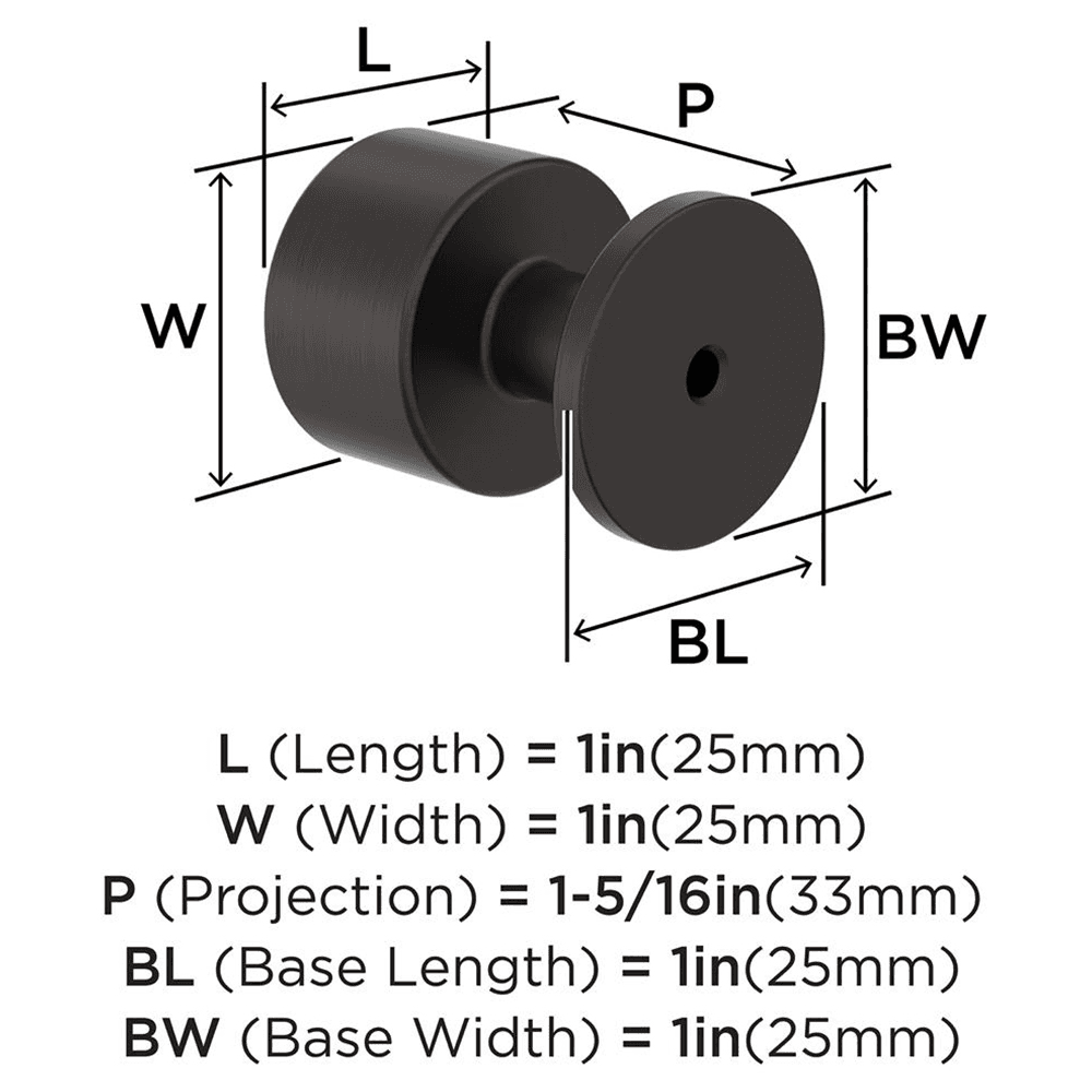 1" Balon Cabinet Knob, Oil-Rubbed Bronze Alt 1 - Image