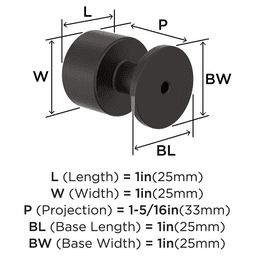 1" Balon Cabinet Knob, Oil-Rubbed Bronze Alt 1 - Image