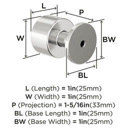 1" Balon Cabinet Knob, Polished Nickel Alt 1 - Image