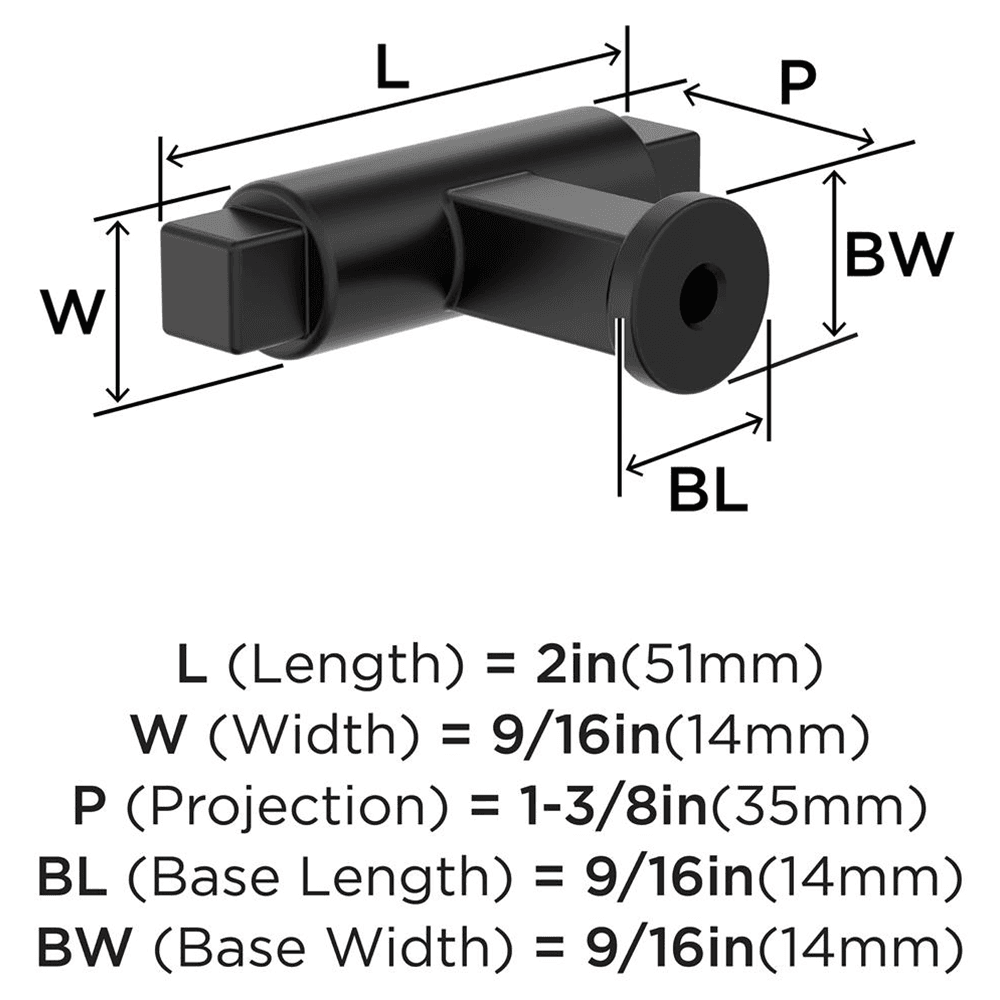 2" Balon Cabinet Knob, Matte Black Alt 1 - Image