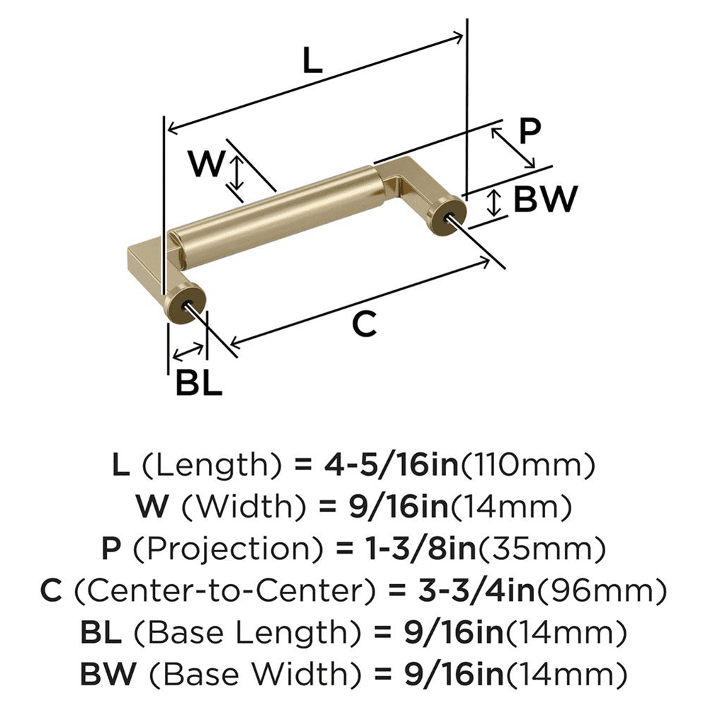 96mm Balon Cabinet Pull, Golden Champagne Alt 1 - Image