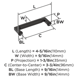 96mm Balon Cabinet Pull, Oil-Rubbed Bronze Alt 1 - Image
