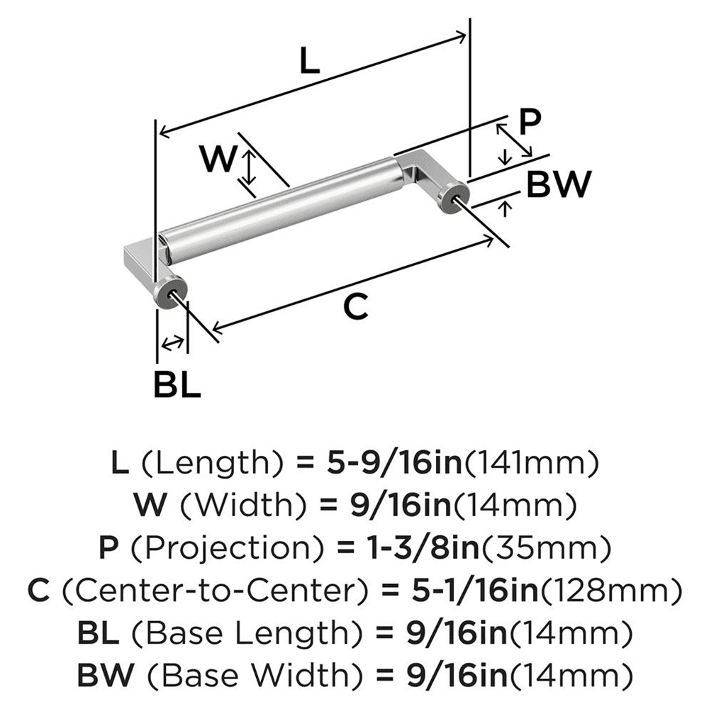 128mm Balon Cabinet Pull, Polished Chrome Alt 1 - Image