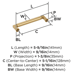 128mm Balon Cabinet Pull, Champagne Bronze Alt 1 - Image