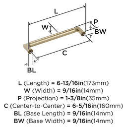 160mm Balon Cabinet Pull, Golden Champagne Alt 1 - Image