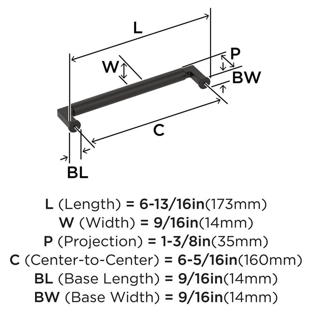 160mm Balon Cabinet Pull, Oil-Rubbed Bronze Alt 1 - Image