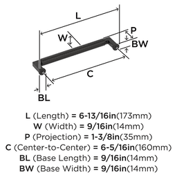 160mm Balon Cabinet Pull, Oil-Rubbed Bronze Alt 1 - Image