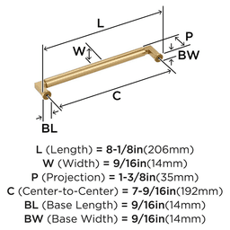 192mm Balon Cabinet Pull, Champagne Bronze Alt 1 - Image