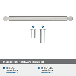 192mm Balon Cabinet Pull, Satin Nickel Alt 2 - Image