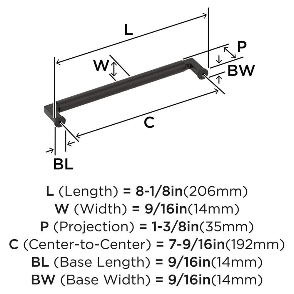 192mm Balon Cabinet Pull, Oil-Rubbed Bronze Alt 1 - Image