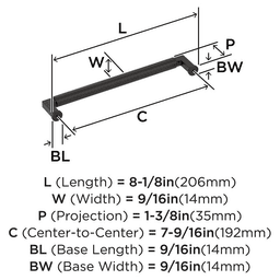 192mm Balon Cabinet Pull, Oil-Rubbed Bronze Alt 1 - Image