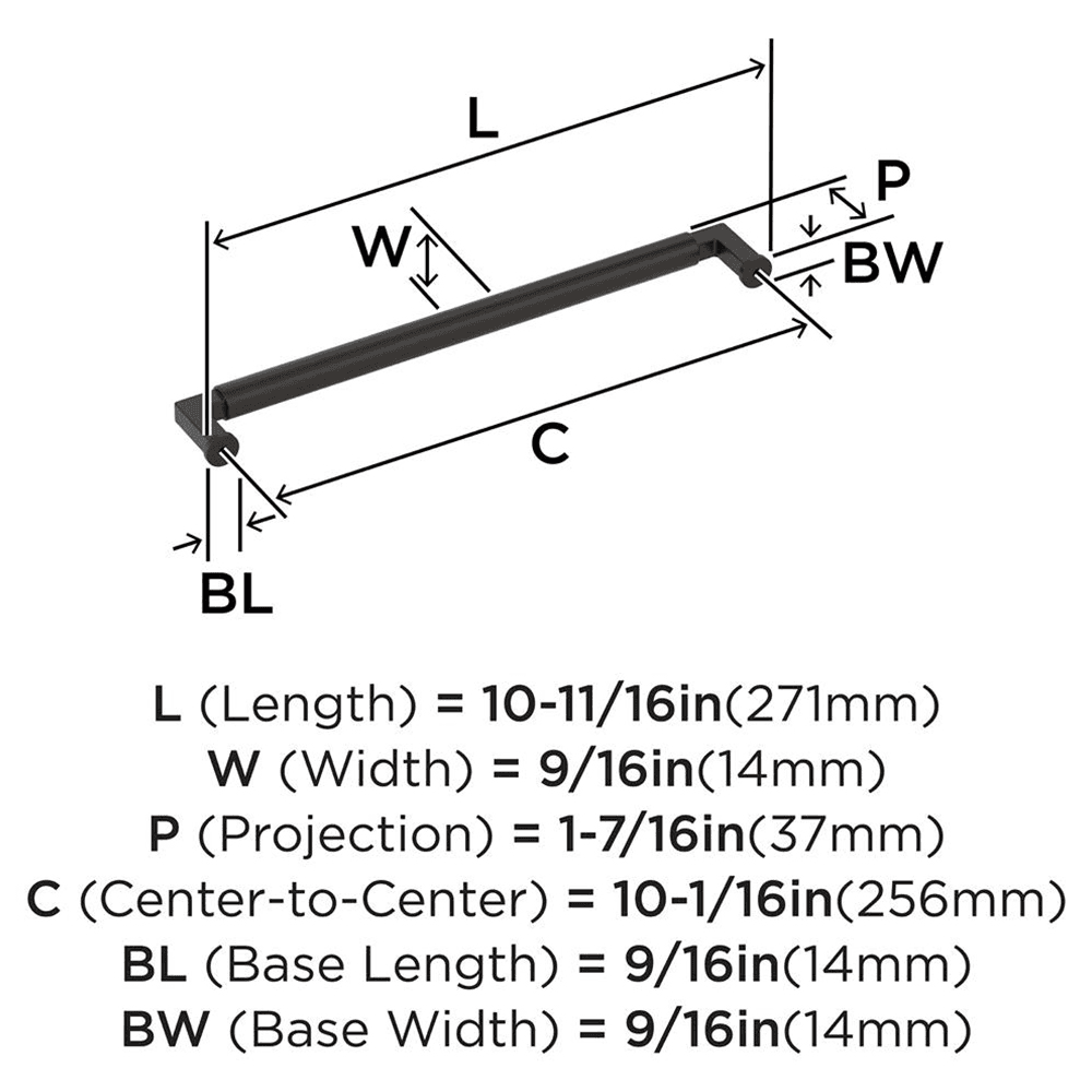 256mm Balon Cabinet Pull, Oil-Rubbed Bronze Alt 1 - Image