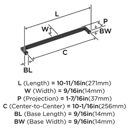 256mm Balon Cabinet Pull, Oil-Rubbed Bronze Alt 1 - Image