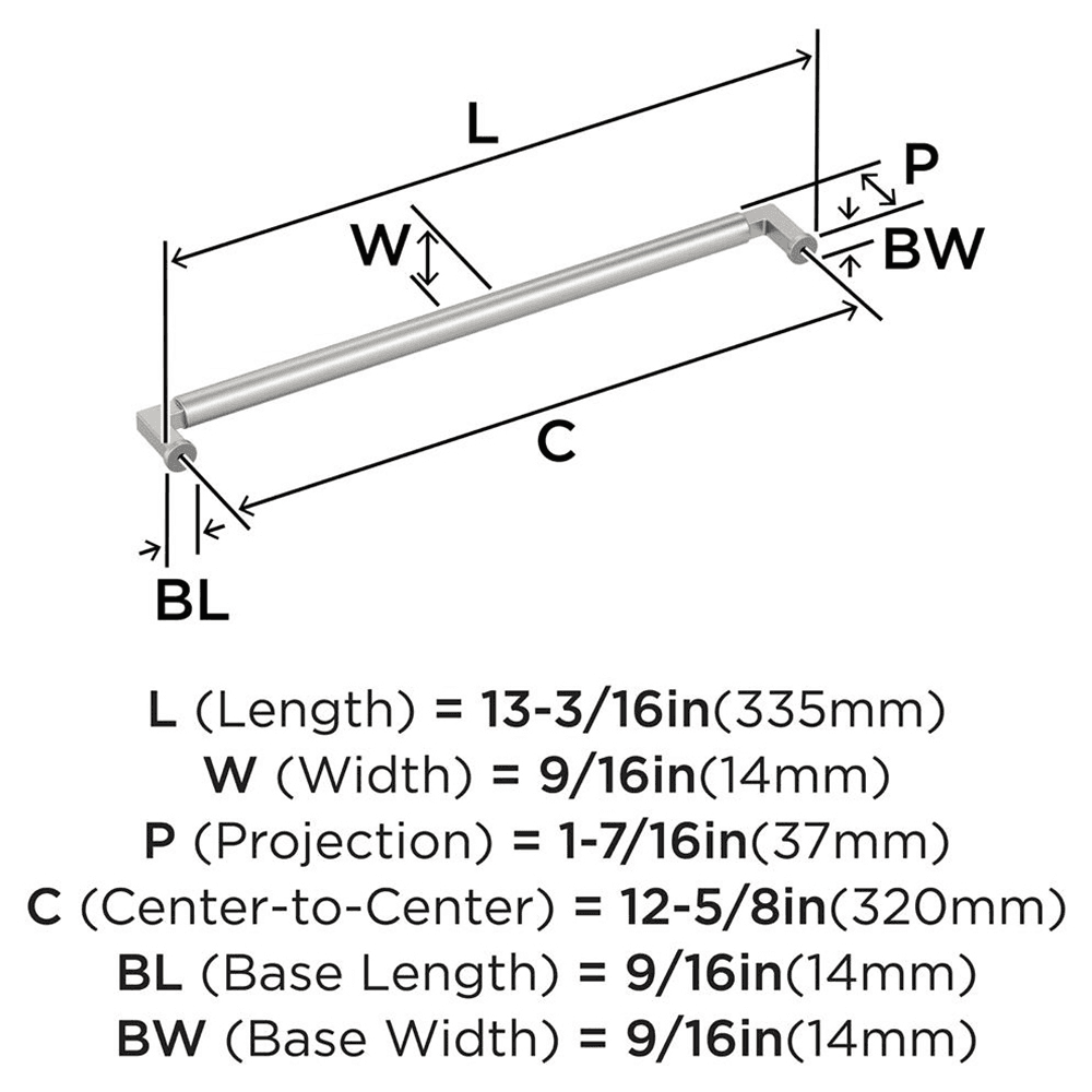 320mm Balon Cabinet Pull, Satin Nickel Alt 1 - Image