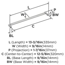 320mm Balon Cabinet Pull, Satin Nickel Alt 1 - Image