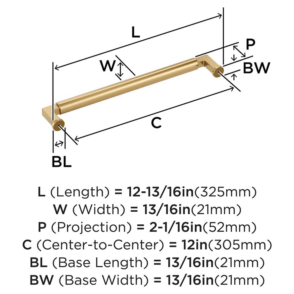 305mm Balon Appliance Pull, Champagne Bronze Alt 1 - Image