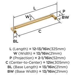 305mm Balon Appliance Pull, Champagne Bronze Alt 1 - Image