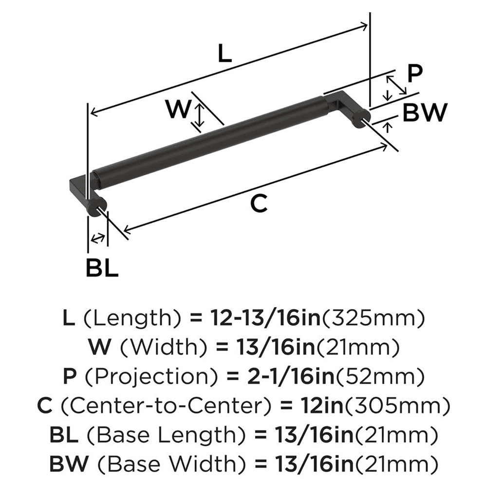 305mm Balon Appliance Pull, Oil-Rubbed Bronze Alt 1 - Image