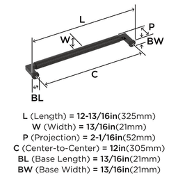 305mm Balon Appliance Pull, Oil-Rubbed Bronze Alt 1 - Image