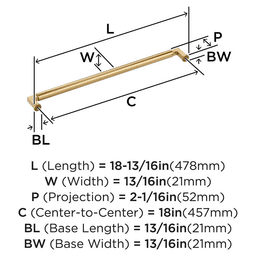 457mm Balon Appliance Pull, Champagne Bronze Alt 1 - Image
