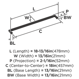 457mm Balon Appliance Pull, Oil-Rubbed Bronze Alt 1 - Image