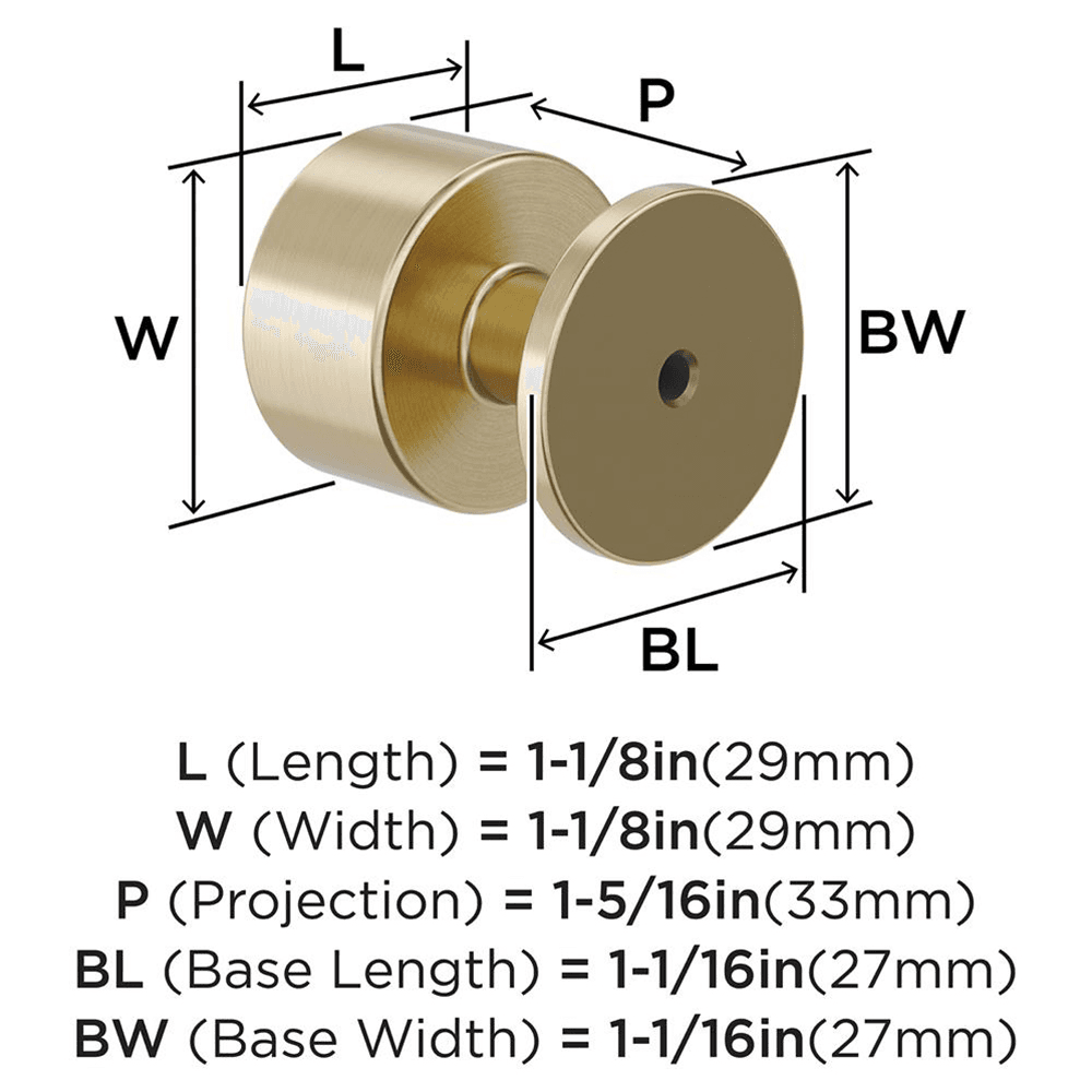 1-1/8" Balon Cabinet Knob, Golden Champagne Alt 1 - Image