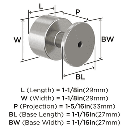 1-1/8" Balon Cabinet Knob, Satin Nickel Alt 1 - Image