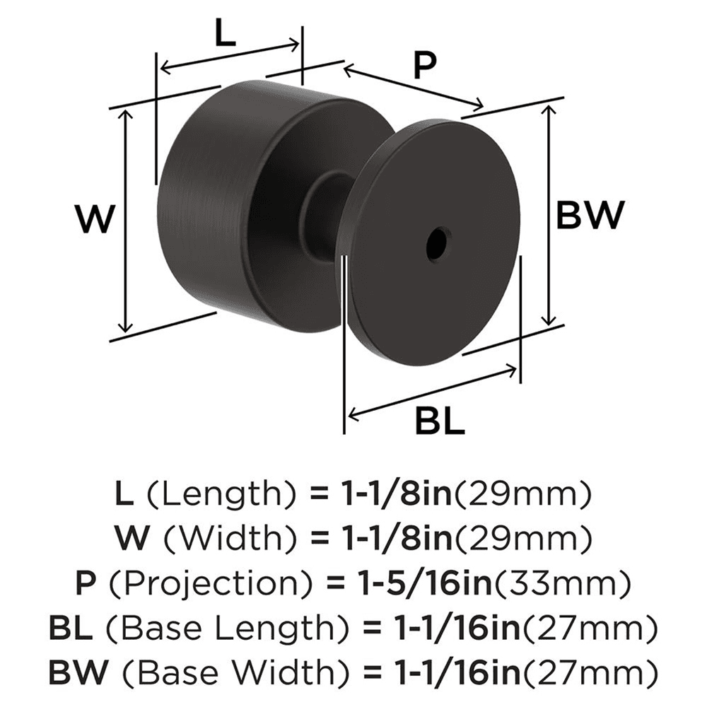 1-1/8" Balon Cabinet Knob, Oil-Rubbed Bronze Alt 1 - Image