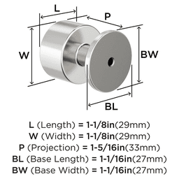1-1/8" Balon Cabinet Knob, Polished Nickel Alt 1 - Image