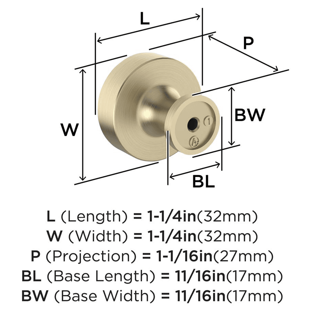1-1/4" Dupont Circle Cabinet Knob, Golden Champagne Alt 1 - Image