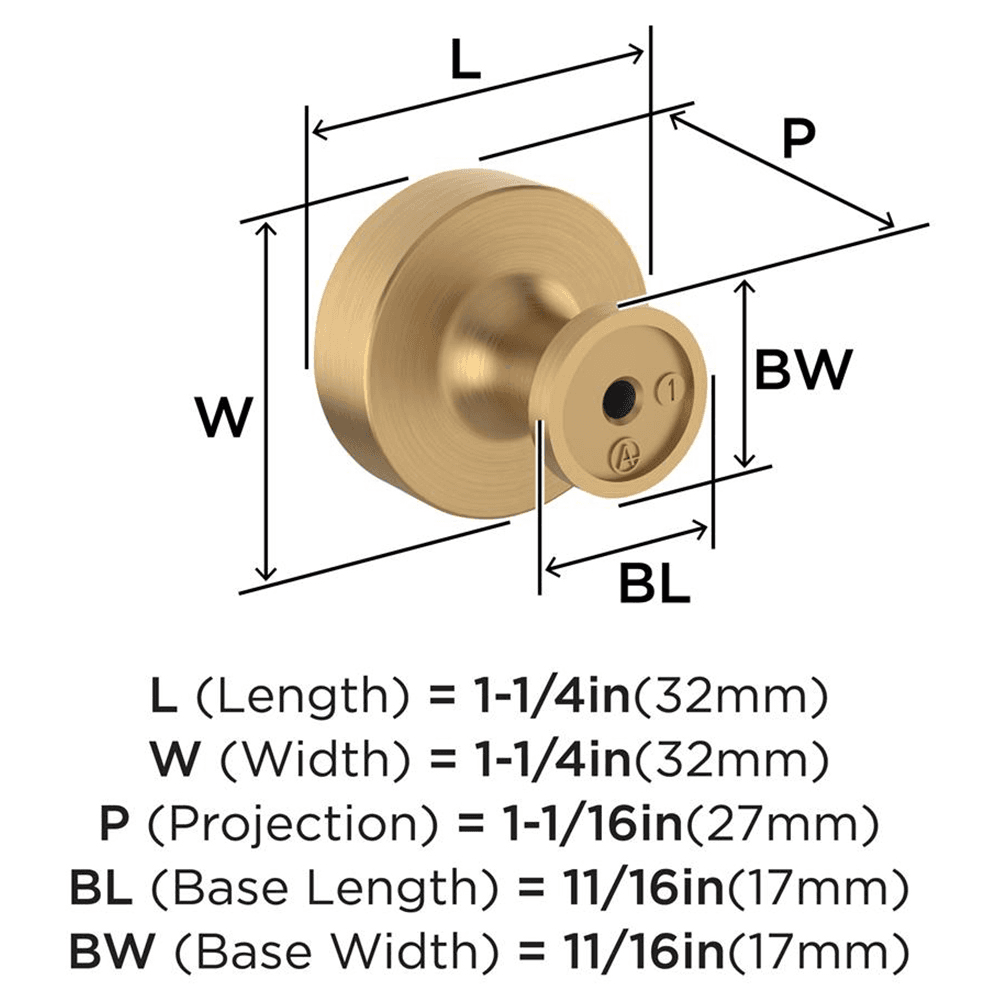1-1/4" Dupont Circle Cabinet Knob, Champagne Bronze Alt 1 - Image