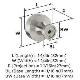 1-1/4" Dupont Circle Cabinet Knob, Satin Nickel Alt 1 - Image