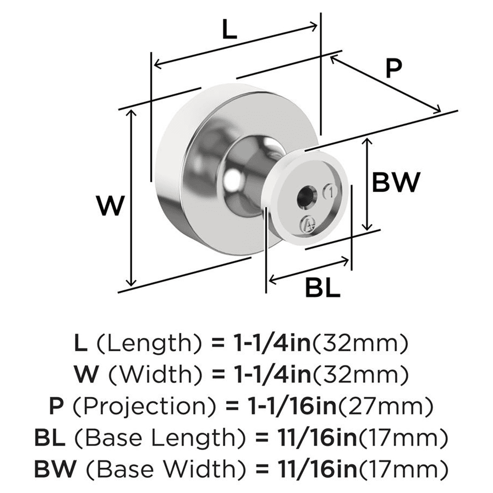 1-1/4" Dupont Circle Cabinet Knob, Polished Nickel Alt 1 - Image