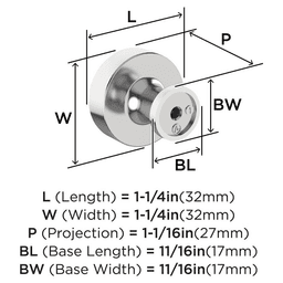 1-1/4" Dupont Circle Cabinet Knob, Polished Nickel Alt 1 - Image